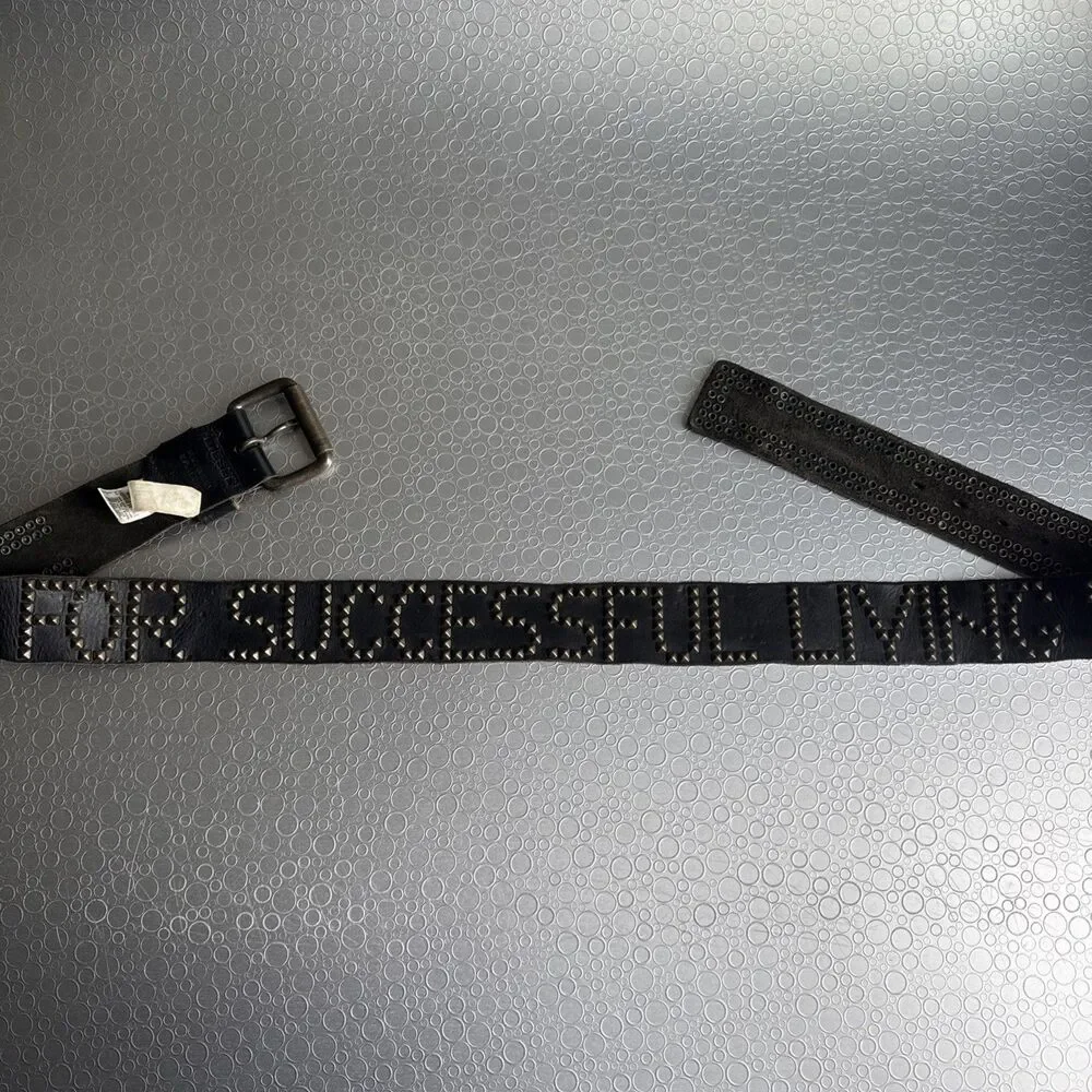 VTG Rare Diesel For Successful Living Studded Leather Belt Italy - Size 95 38